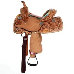 Tough 1 12in. Woven Serape Seat Barrel Saddle -Saddle Gear Pro Sales SR1610 22