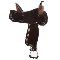 Tomahawk Chocolate Roughout 14 1/2 Inch Barrel Saddle With Tooling And White Buckstitch 8 Tomahawk Chocolate Roughout 14 1/2 Inch Barrel Saddle With Tooling And White Buckstitch -Saddle Gear Pro Sales TH 006 04