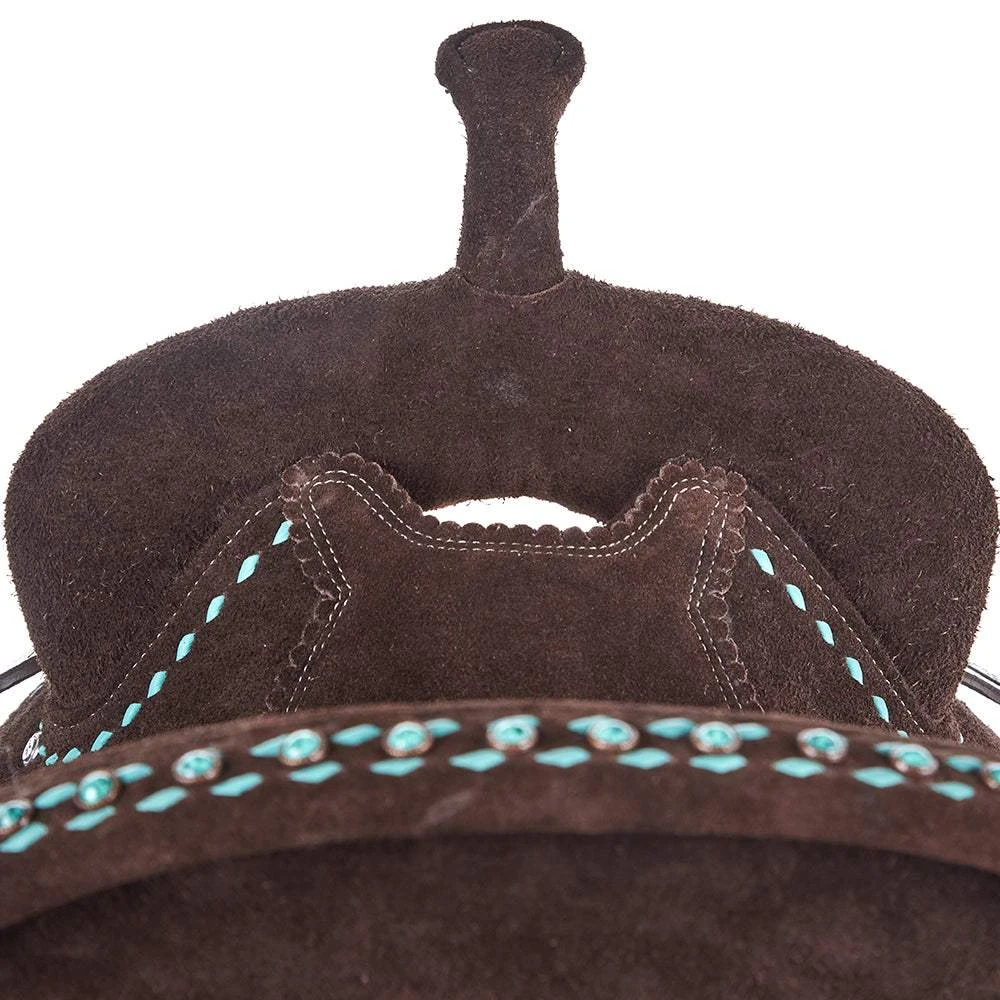 Tomahawk Chocolate Roughout 14 Inch Lightweight Barrel Saddle With Buckstitch 3 Tomahawk Chocolate Roughout 14 Inch Lightweight Barrel Saddle With Buckstitch - Image 3