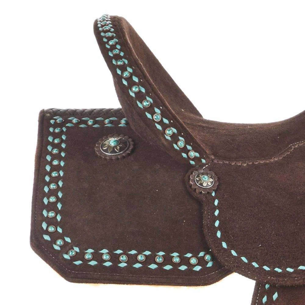Tomahawk Chocolate Roughout 14 Inch Lightweight Barrel Saddle With Buckstitch 4 Tomahawk Chocolate Roughout 14 Inch Lightweight Barrel Saddle With Buckstitch - Image 4
